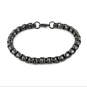 Box Chain Bracelet in ION Plated Black Stainless Steel